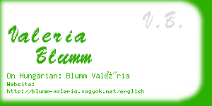 valeria blumm business card